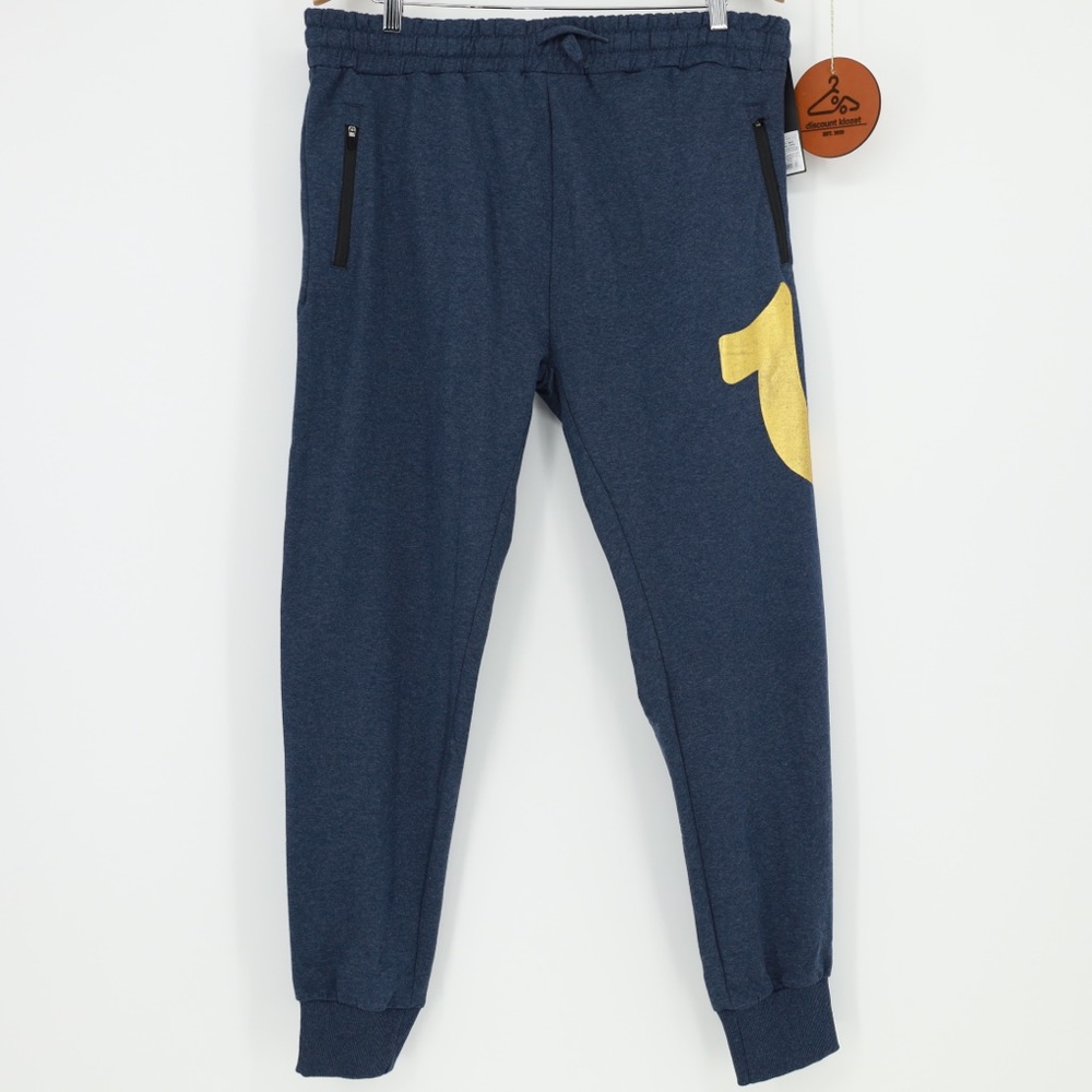 NWT True Religion Loungewear Gold Foil‎ Logo Joggers